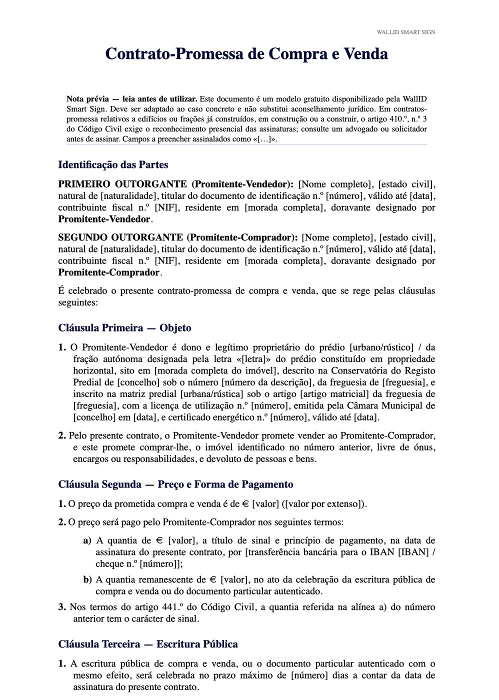 Pré-visualização: Minuta de CPCV — Contrato-Promessa de Compra e Venda